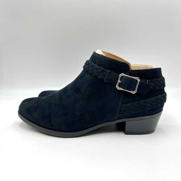7.5‎ WIDE WIDTH Lifestride Adriana Black Microsuede Ankle Boots Booties Shoes - Picture 6 of 14